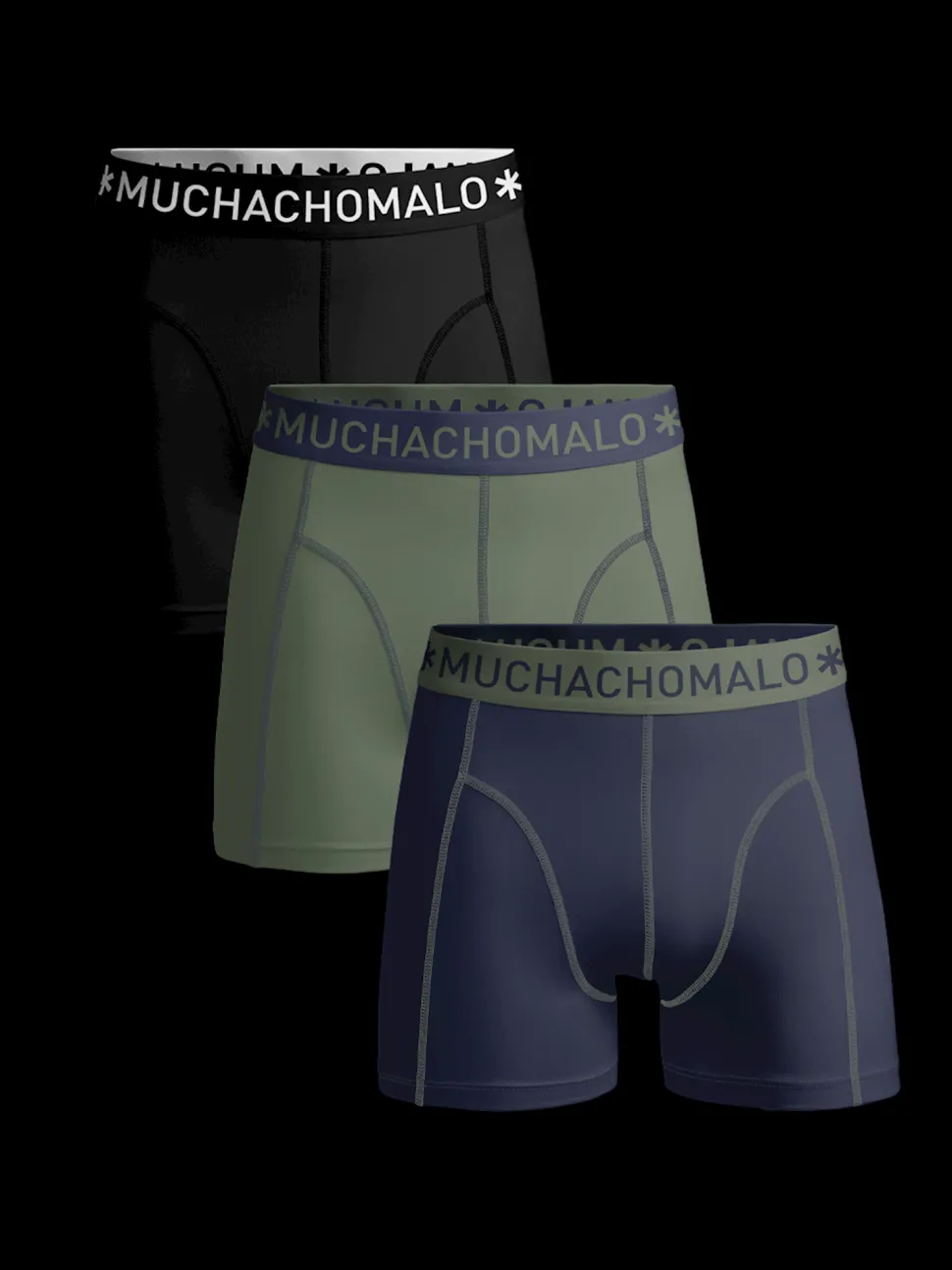 Heren 3-pack Boxershorts Effen