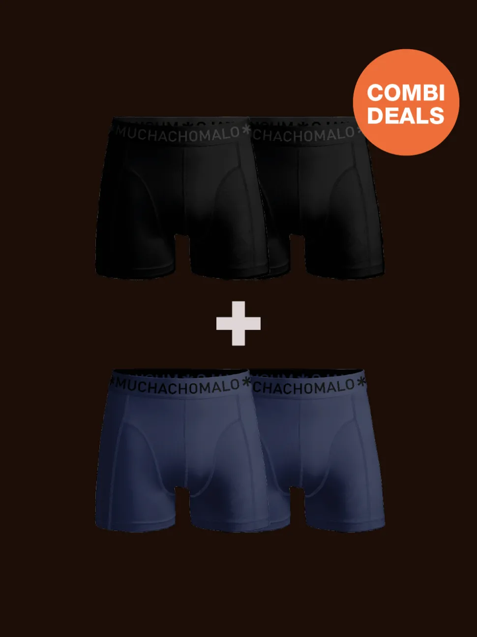 Heren 2+2-pack Boxershorts Effen