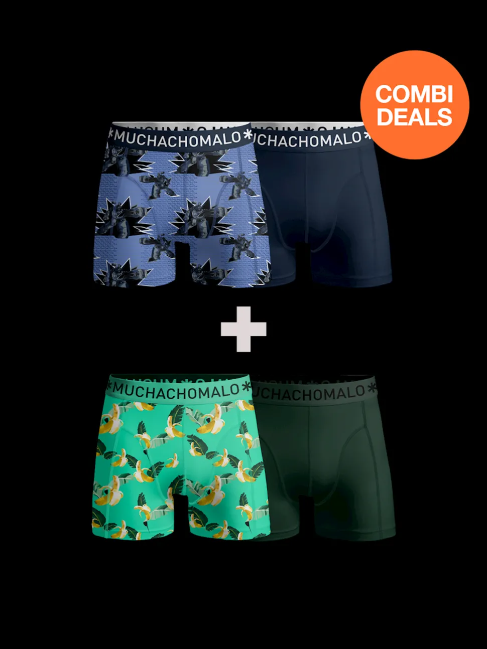 Heren 2+2-pack Boxershorts Print