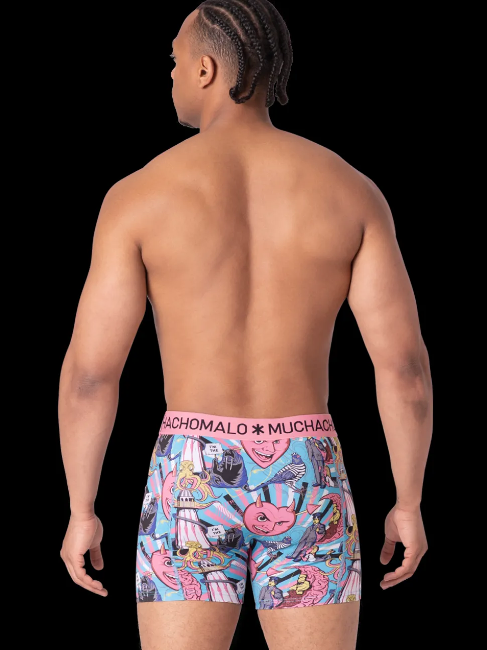 Heren 2+2-pack Boxershorts Print/Effen
