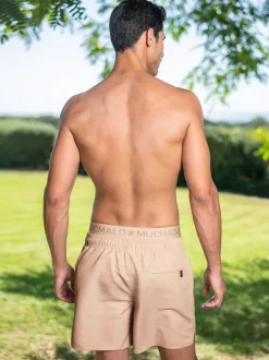Heren Zwembroek Beige + Gratis Microfiber boxershort