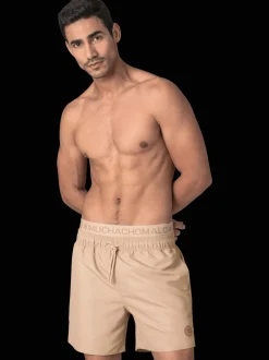 Heren Zwembroek Beige + Gratis Microfiber boxershort