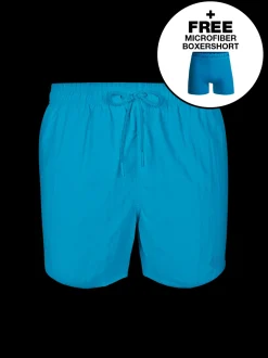 Heren Zwembroek Blauw + Gratis Microfiber boxershort