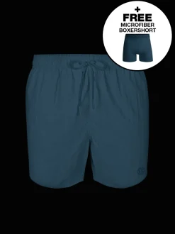 Heren Zwembroek Blauw + Gratis Microfiber boxershort