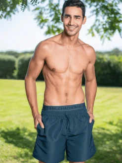 Heren Zwembroek Blauw + Gratis Microfiber boxershort