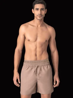 Heren Zwembroek Bruin + Gratis Microfiber boxershort