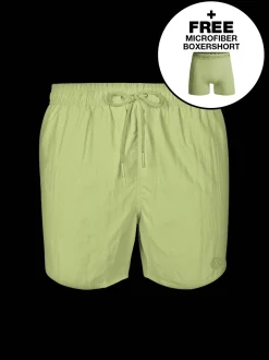 Heren Zwembroek Groen + Gratis Microfiber boxershort
