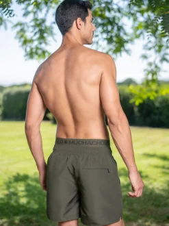 Heren Zwembroek Legergroen + Gratis Microfiber boxershort