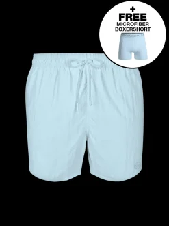Heren Zwembroek Lichblauw + Gratis Microfiber boxershort
