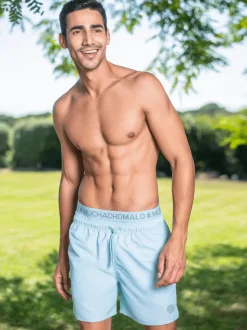 Heren Zwembroek Lichblauw + Gratis Microfiber boxershort