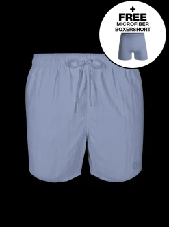 Heren Zwembroek Paars + Gratis Microfiber boxershort