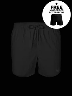 Heren Zwembroek Zwart + Gratis Microfiber boxershort