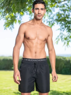 Heren Zwembroek Zwart + Gratis Microfiber boxershort