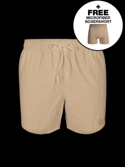 Jongens Zwembroek Beige + Gratis Microfiber boxershort