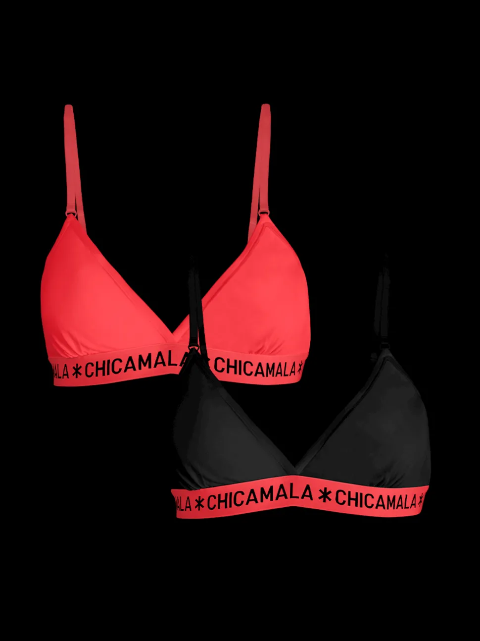 Meisjes 2-pack Triangle Top Effen